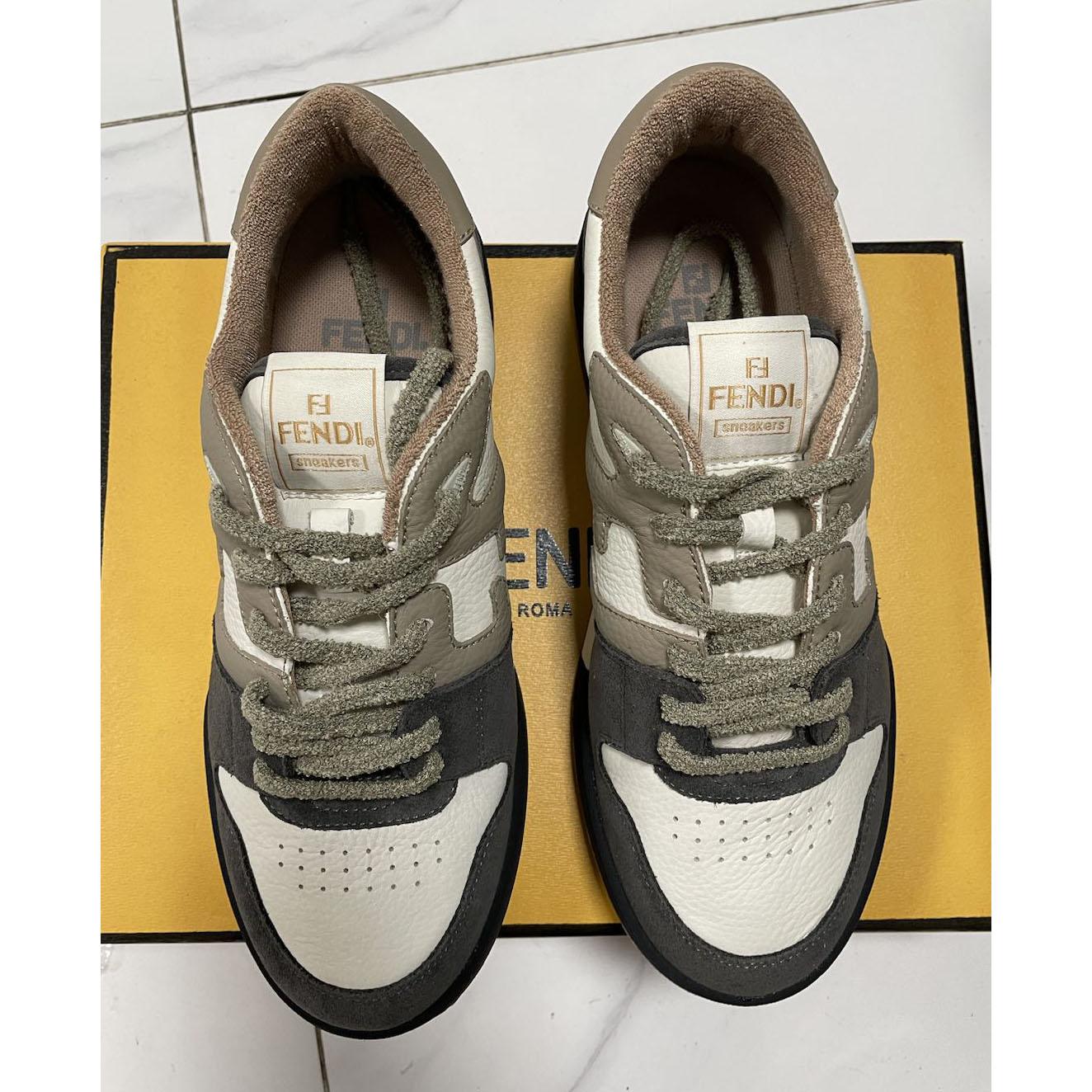 Fendi Match Gray Suede Low-tops Sneakers - FashionPlug