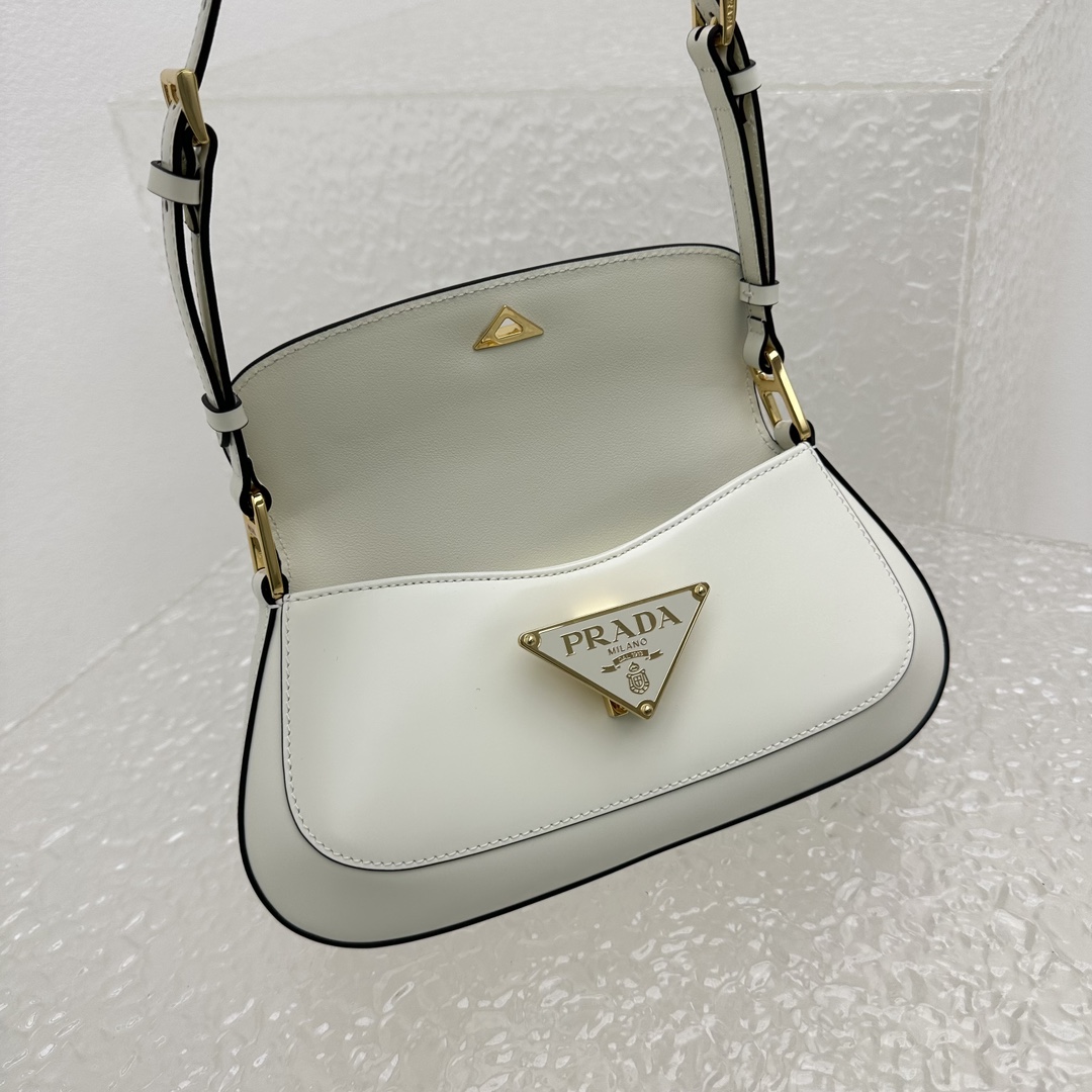 Prada Brushed Leather Shoulder Bag - FashionPlug