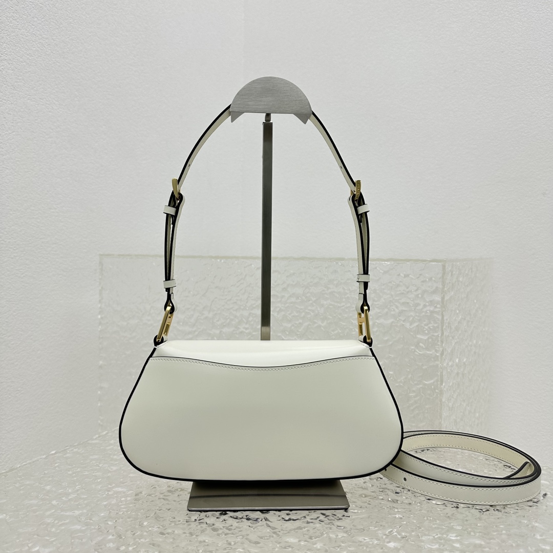 Prada Brushed Leather Shoulder Bag - FashionPlug
