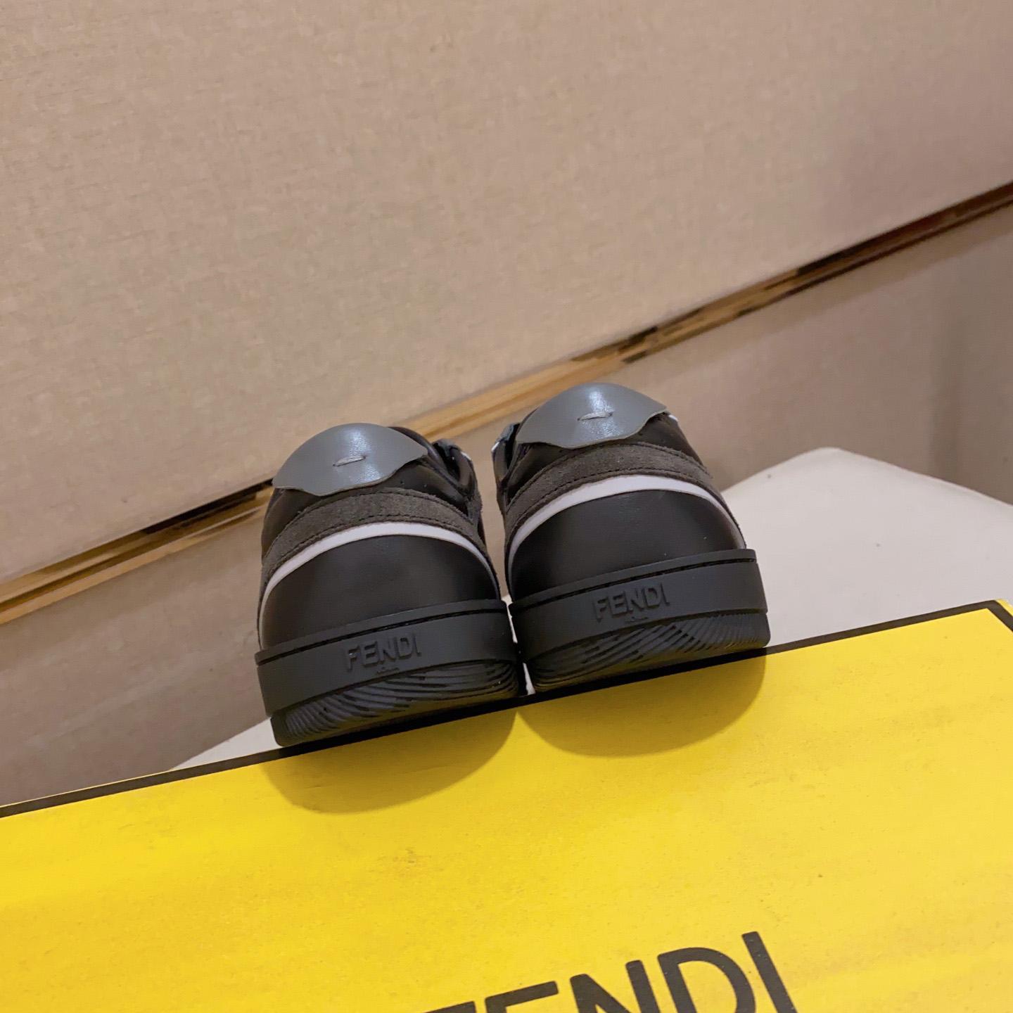 Fendi Step Black Leather Low-tops Sneakers - FashionPlug