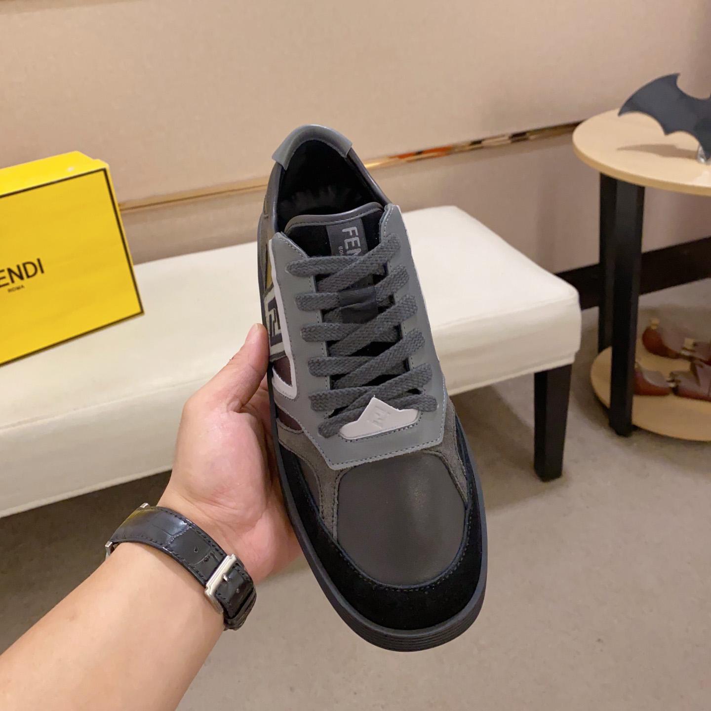 Fendi Step Black Leather Low-tops Sneakers - FashionPlug