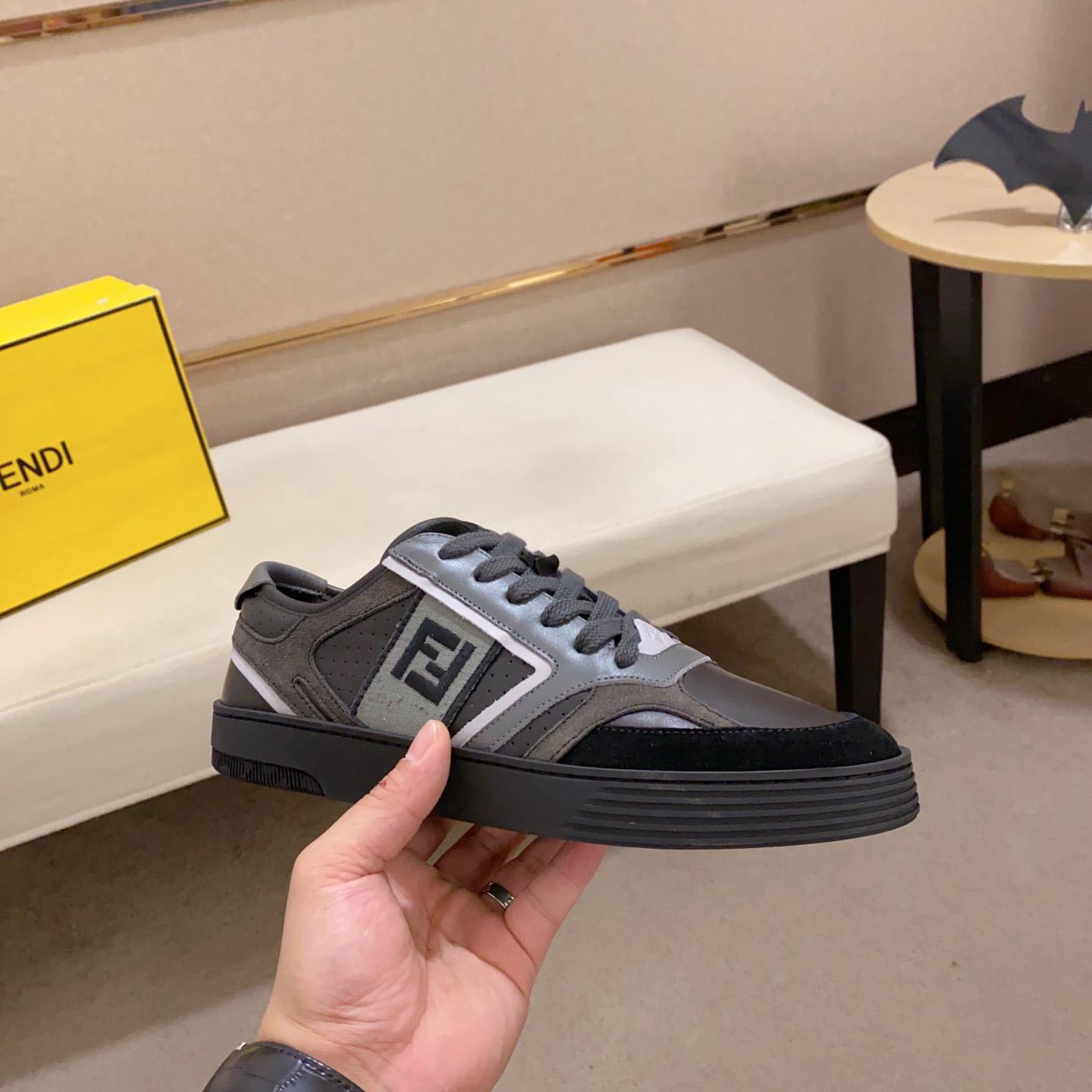 Fendi Step Black Leather Low-tops Sneakers - FashionPlug