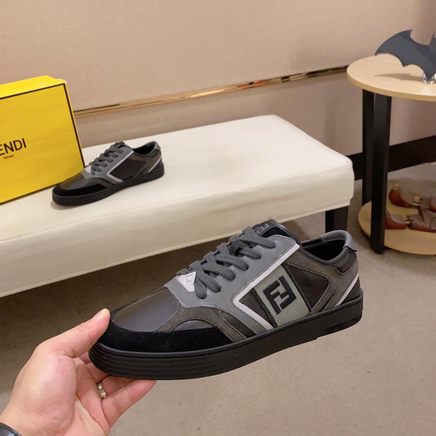 Fendi Step Black Leather Low-tops Sneakers - FashionPlug