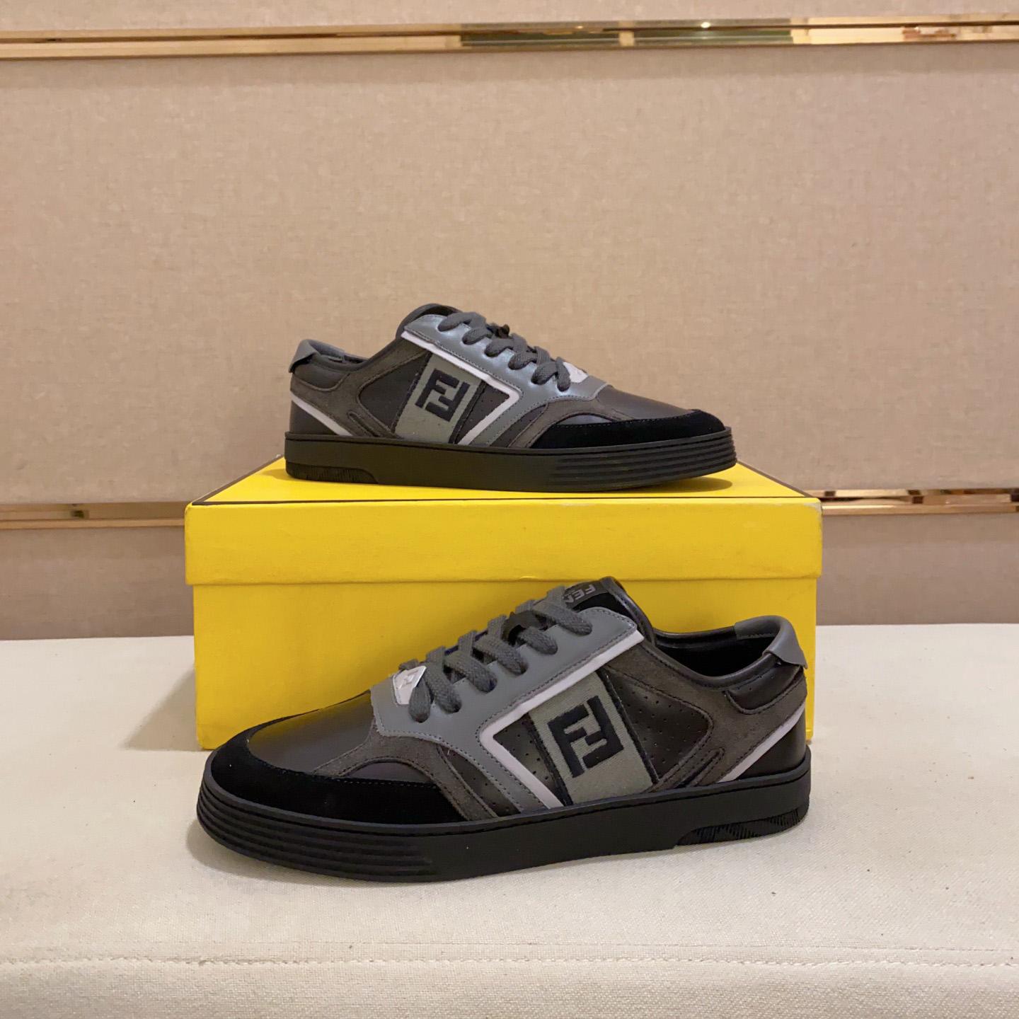 Fendi Step Black Leather Low-tops Sneakers - FashionPlug