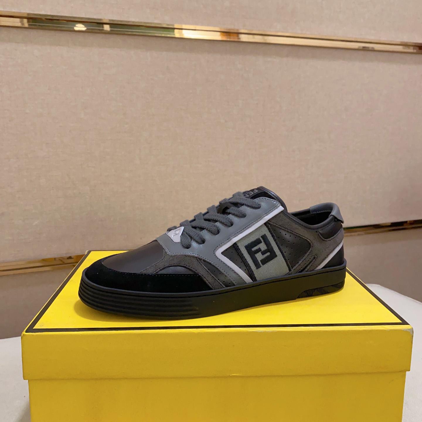 Fendi Step Black Leather Low-tops Sneakers - FashionPlug