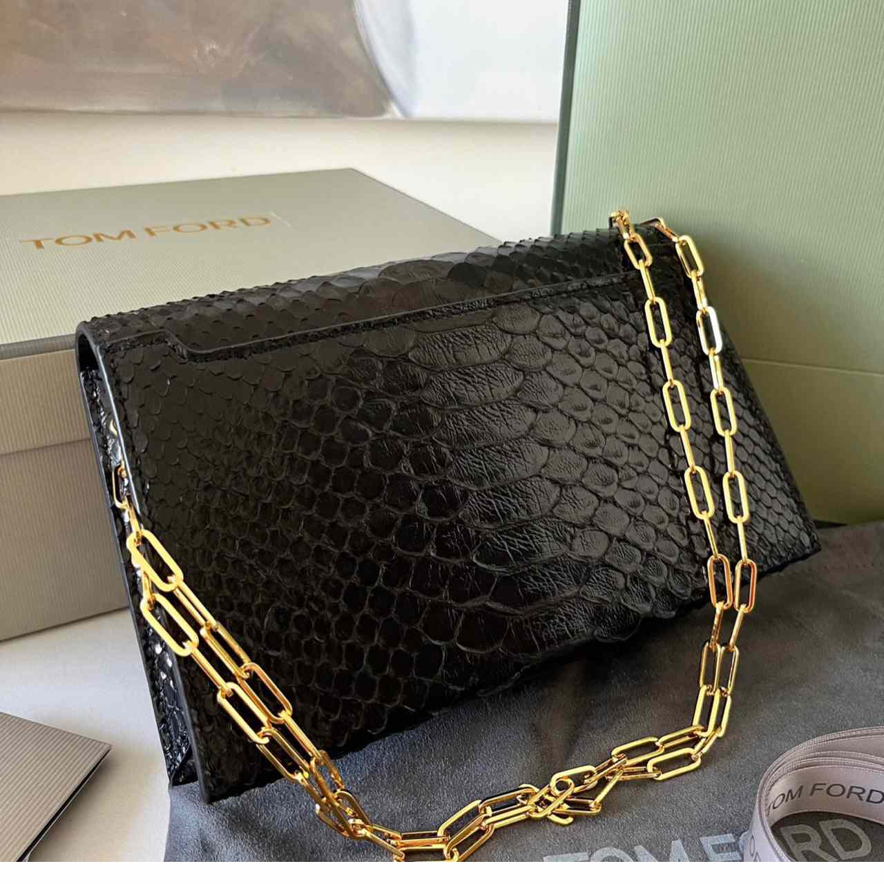 Tom Ford Leather TF Bag (21-13-6cm) - FashionPlug