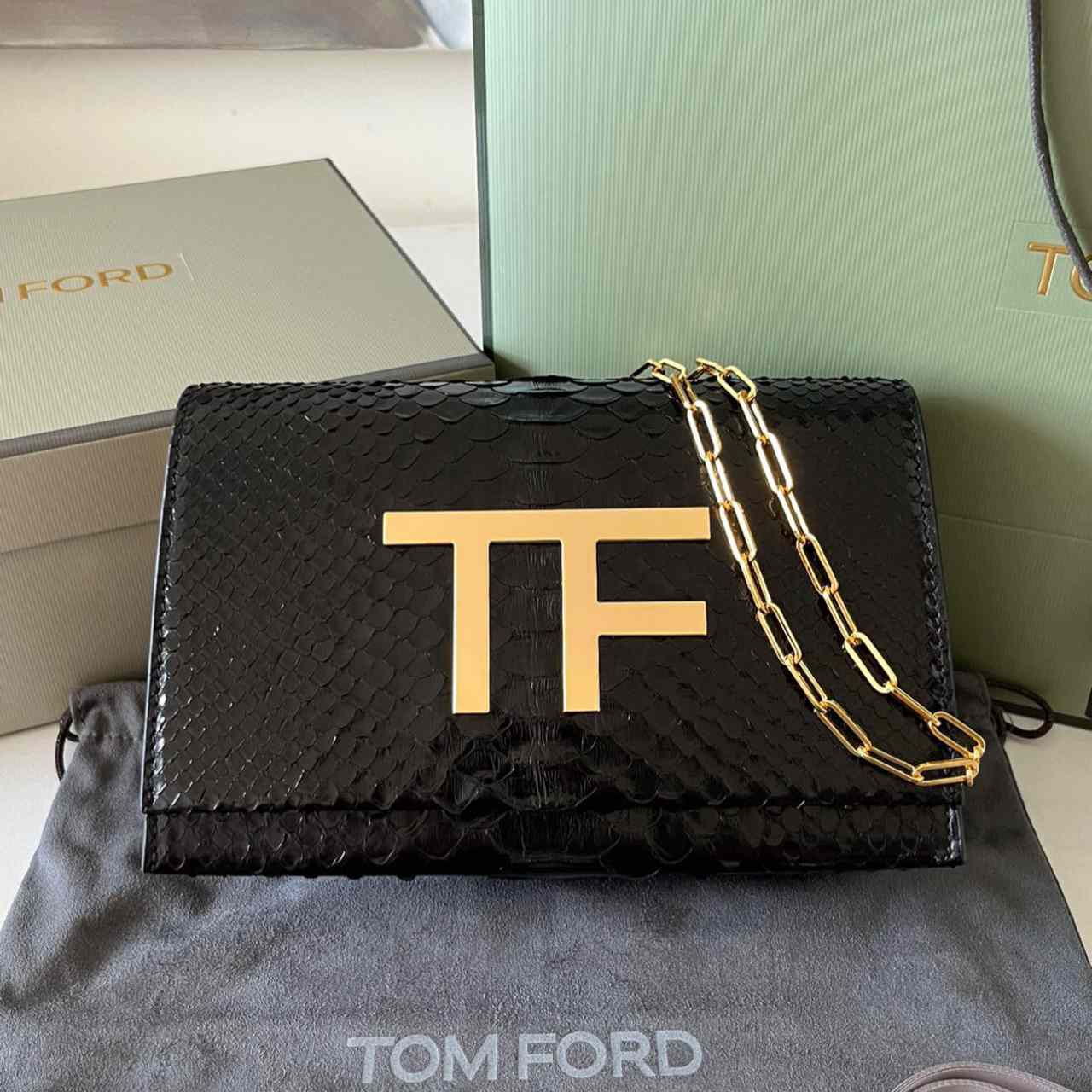 Tom Ford Leather TF Bag (21-13-6cm) - FashionPlug