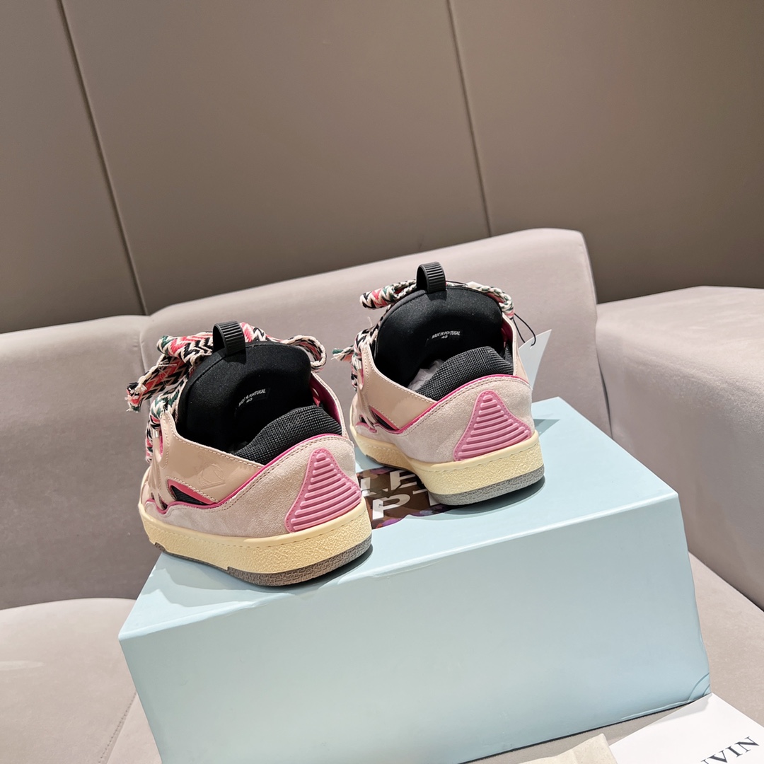 Lanvin Curb Lace Up Sneakers - FashionPlug