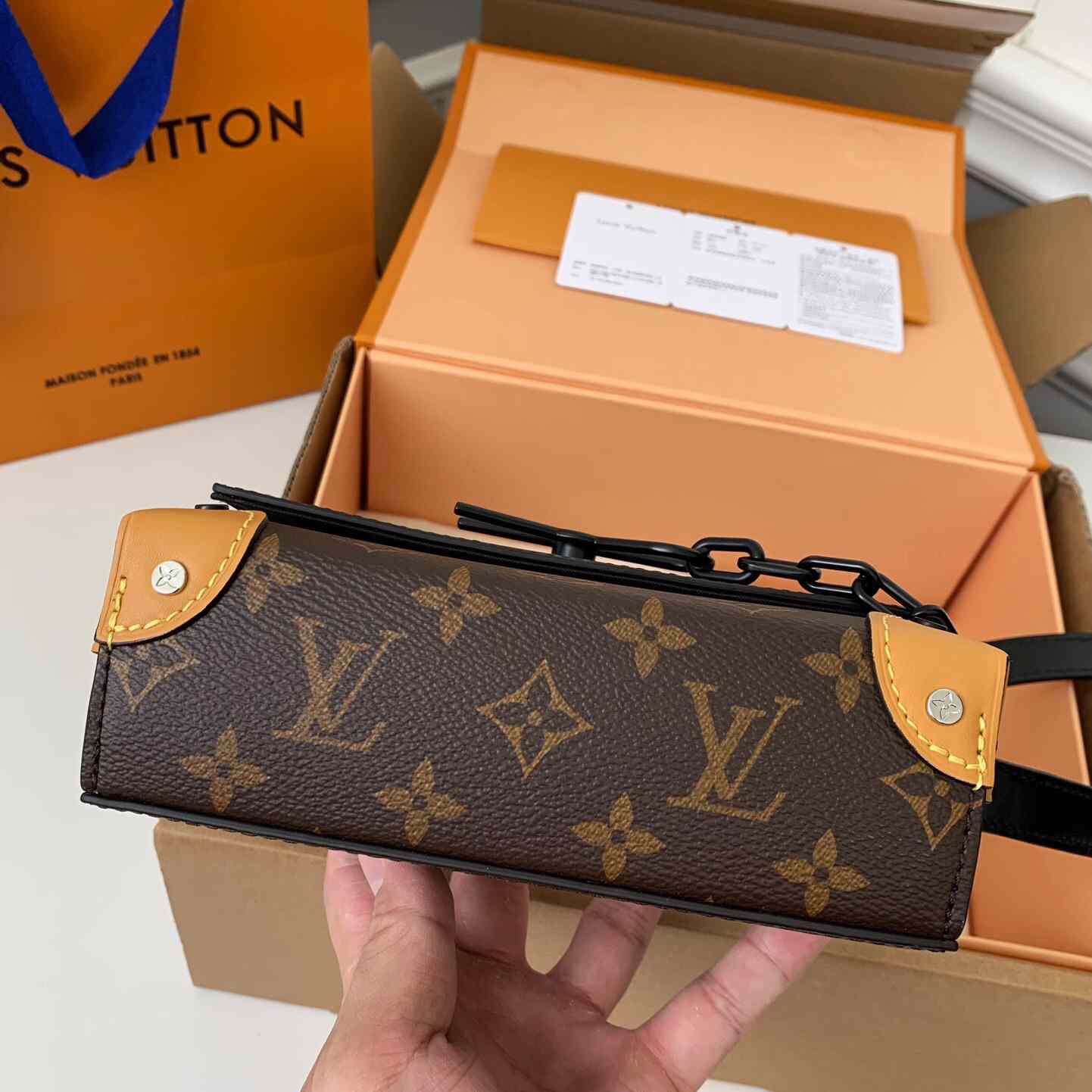 Louis Vuitton Steamer Wearable Wallet Monogram Macassar(18*11*6.5cm)  M82534 - FashionPlug