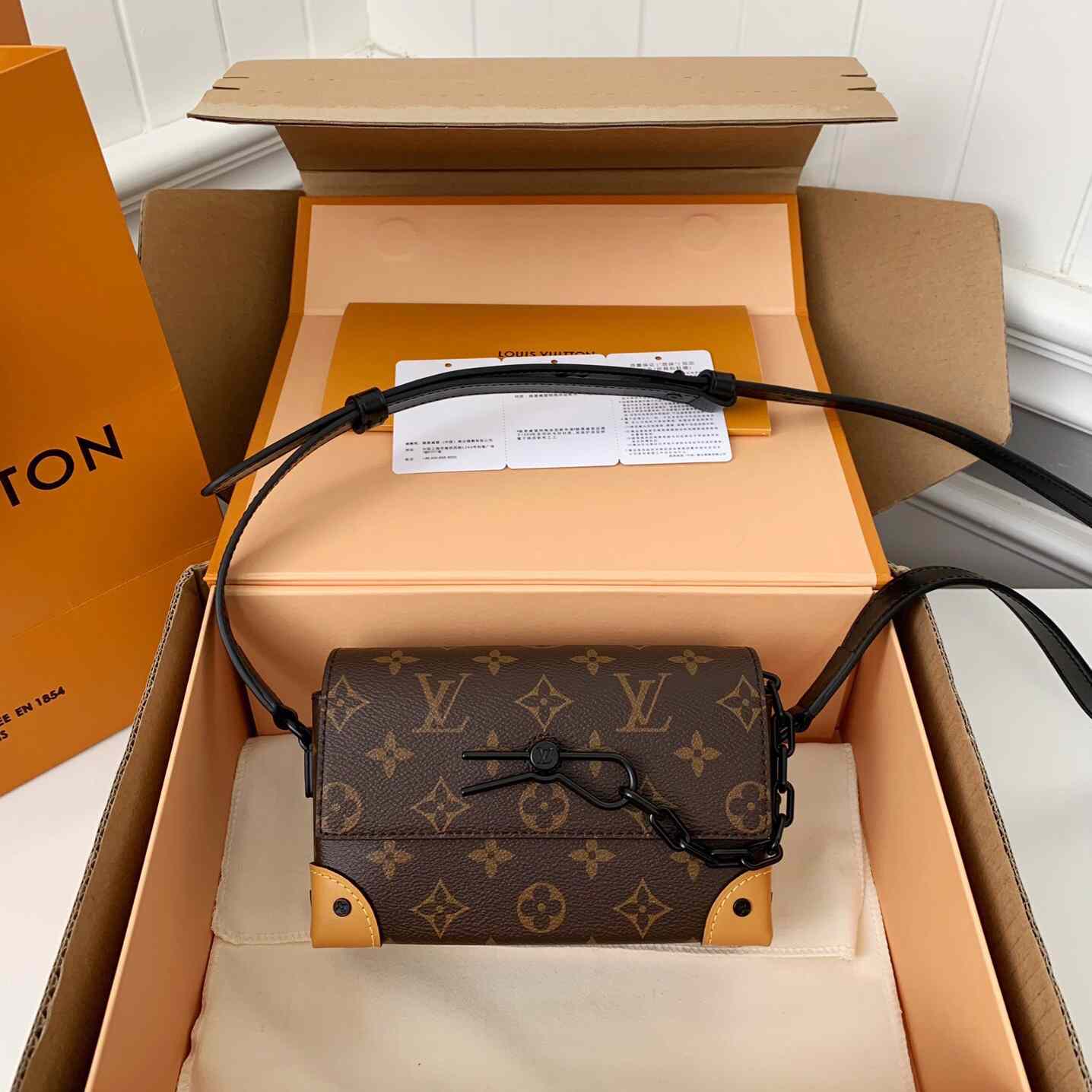 Louis Vuitton Steamer Wearable Wallet Monogram Macassar(18*11*6.5cm)  M82534 - FashionPlug