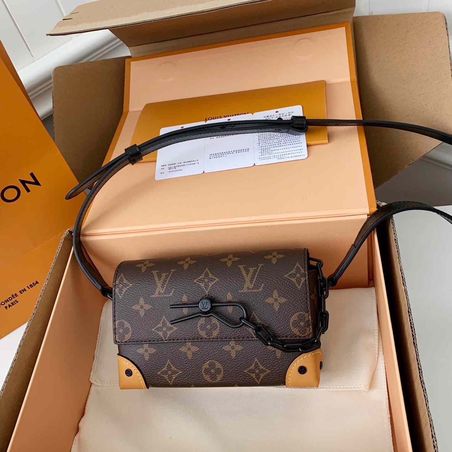 Louis Vuitton Steamer Wearable Wallet Monogram Macassar(18*11*6.5cm)  M82534 - FashionPlug