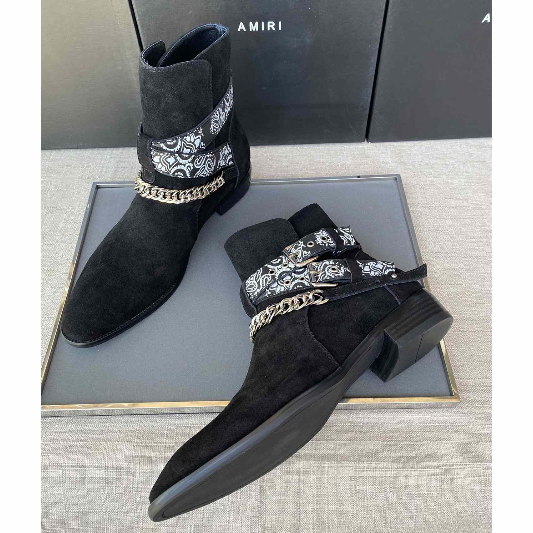 Amiri Buckle-detail 40mm Suede Boots - FashionPlug