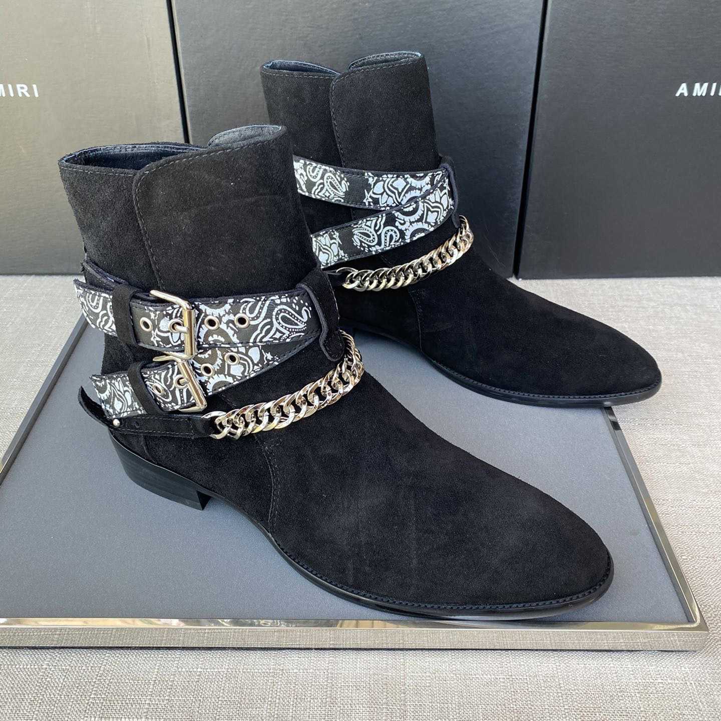 Amiri Buckle-detail 40mm Suede Boots - FashionPlug