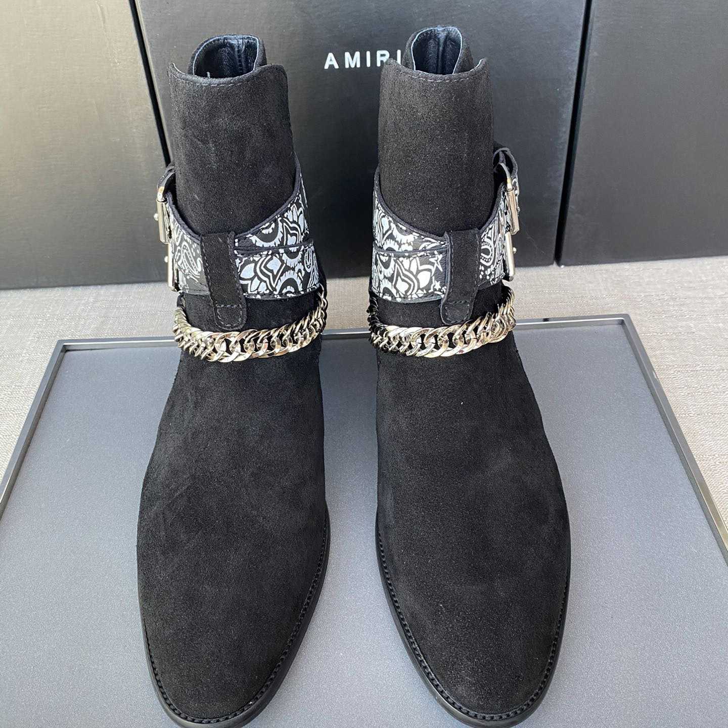Amiri Buckle-detail 40mm Suede Boots - FashionPlug