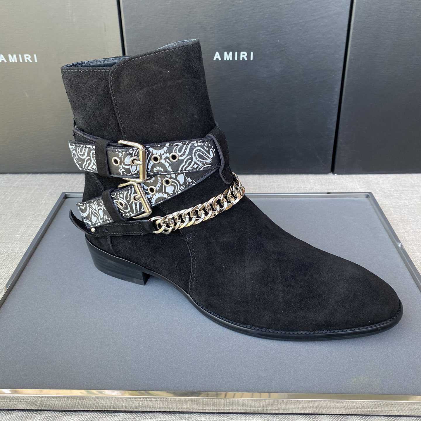 Amiri Buckle-detail 40mm Suede Boots - FashionPlug