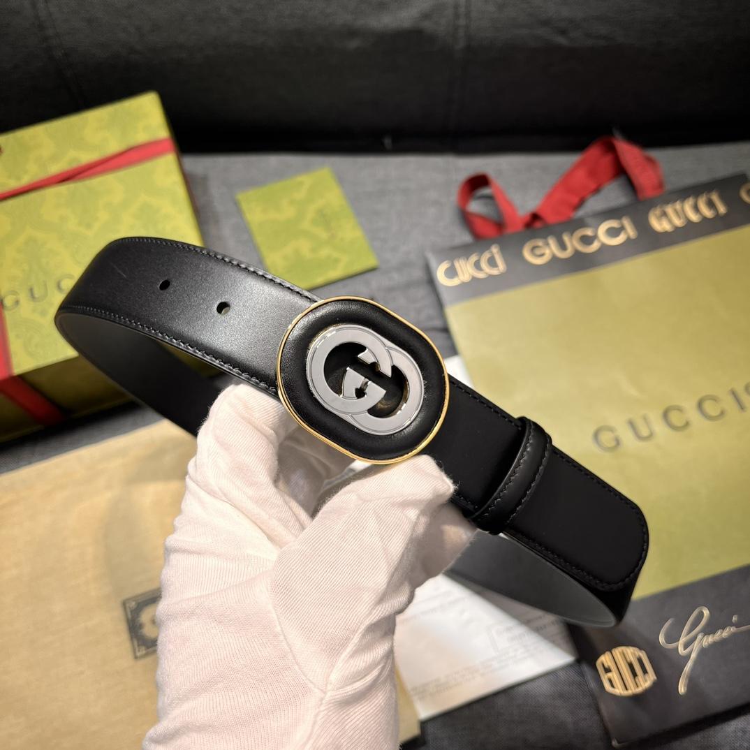 Gucci Belt With Interlocking G Buckle - FashionPlug