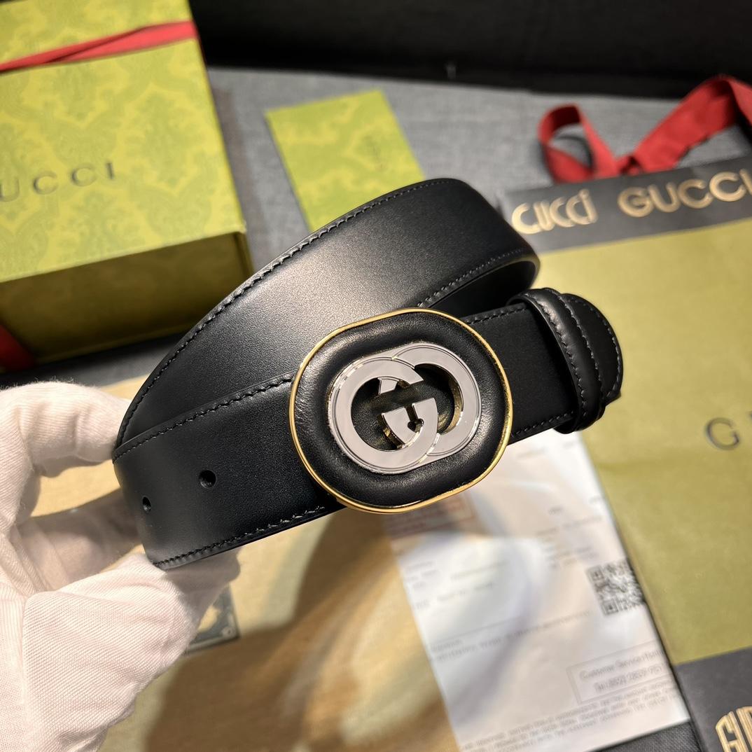 Gucci Belt With Interlocking G Buckle - FashionPlug