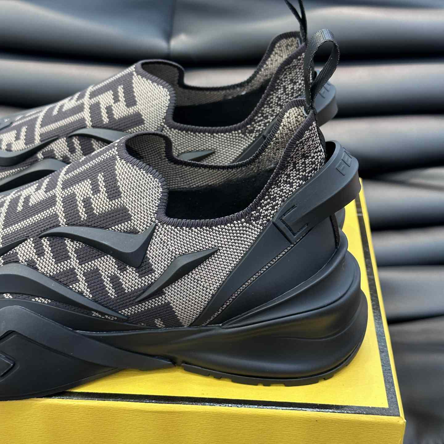 Fendi Flow Brown Mesh Running Sneakers - FashionPlug