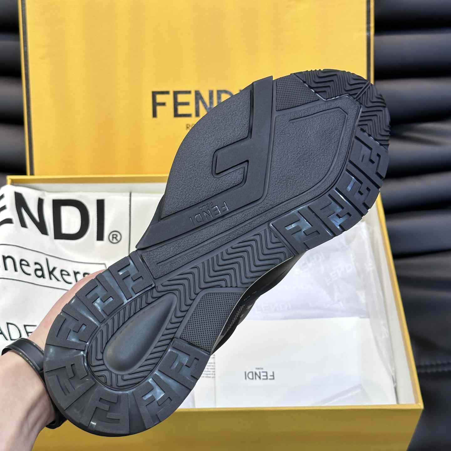 Fendi Flow Brown Mesh Running Sneakers - FashionPlug