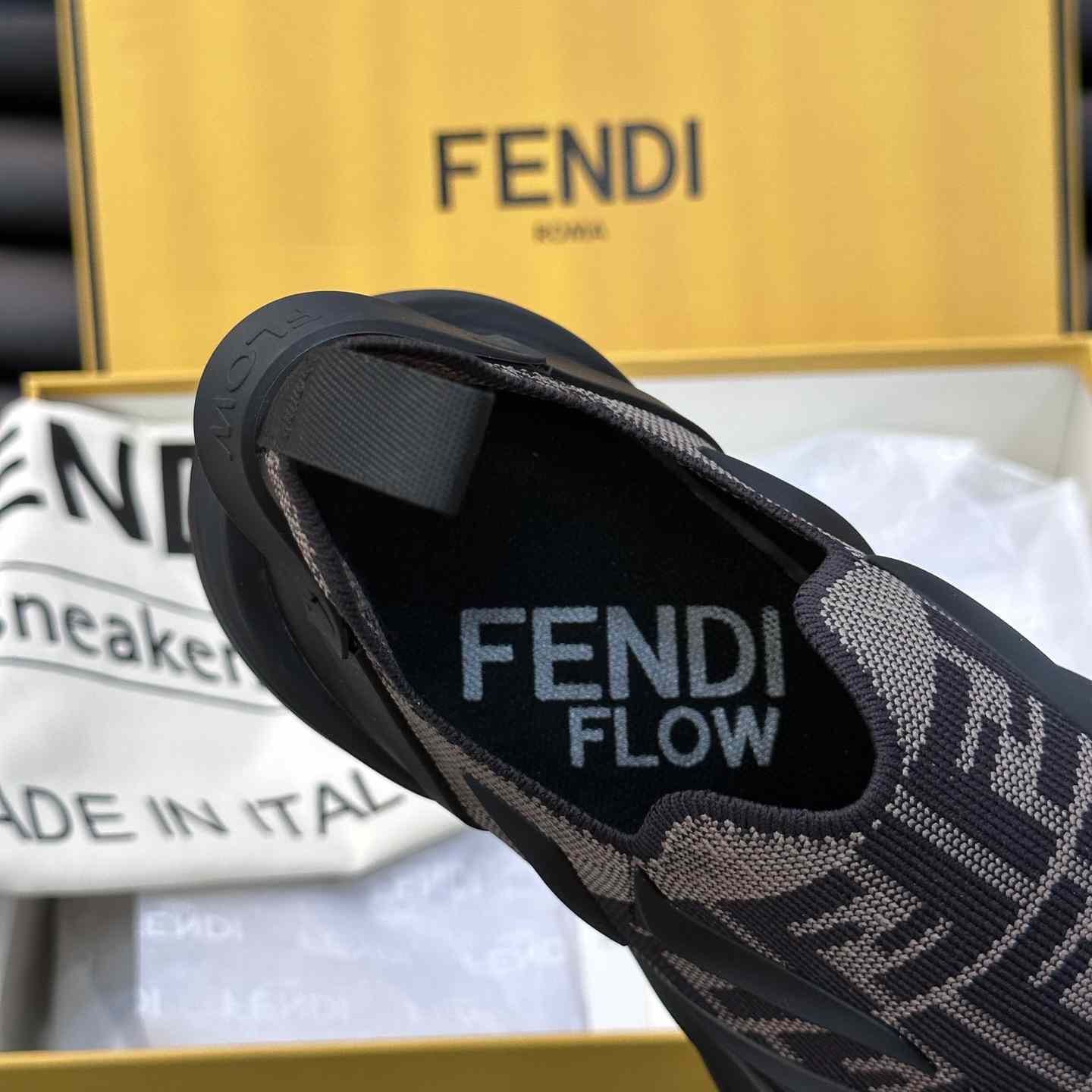 Fendi Flow Brown Mesh Running Sneakers - FashionPlug