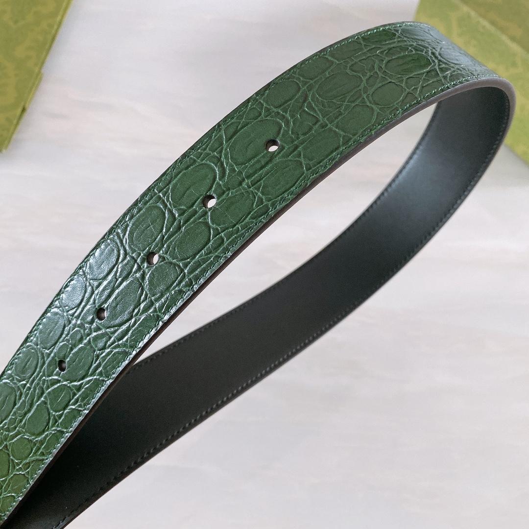 Gucci GG Marmont Caiman belt With Shiny Buckle - FashionPlug