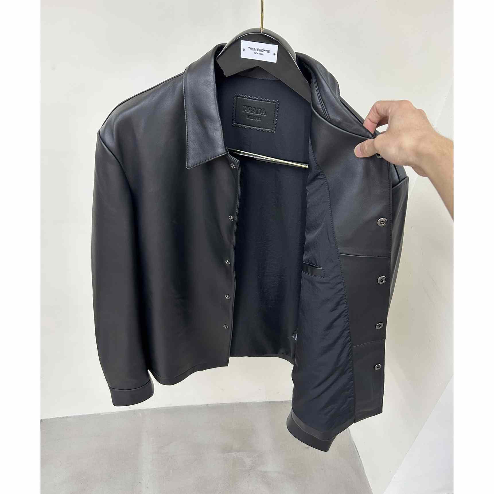 Prada Nappa Leather Shirt - FashionPlug