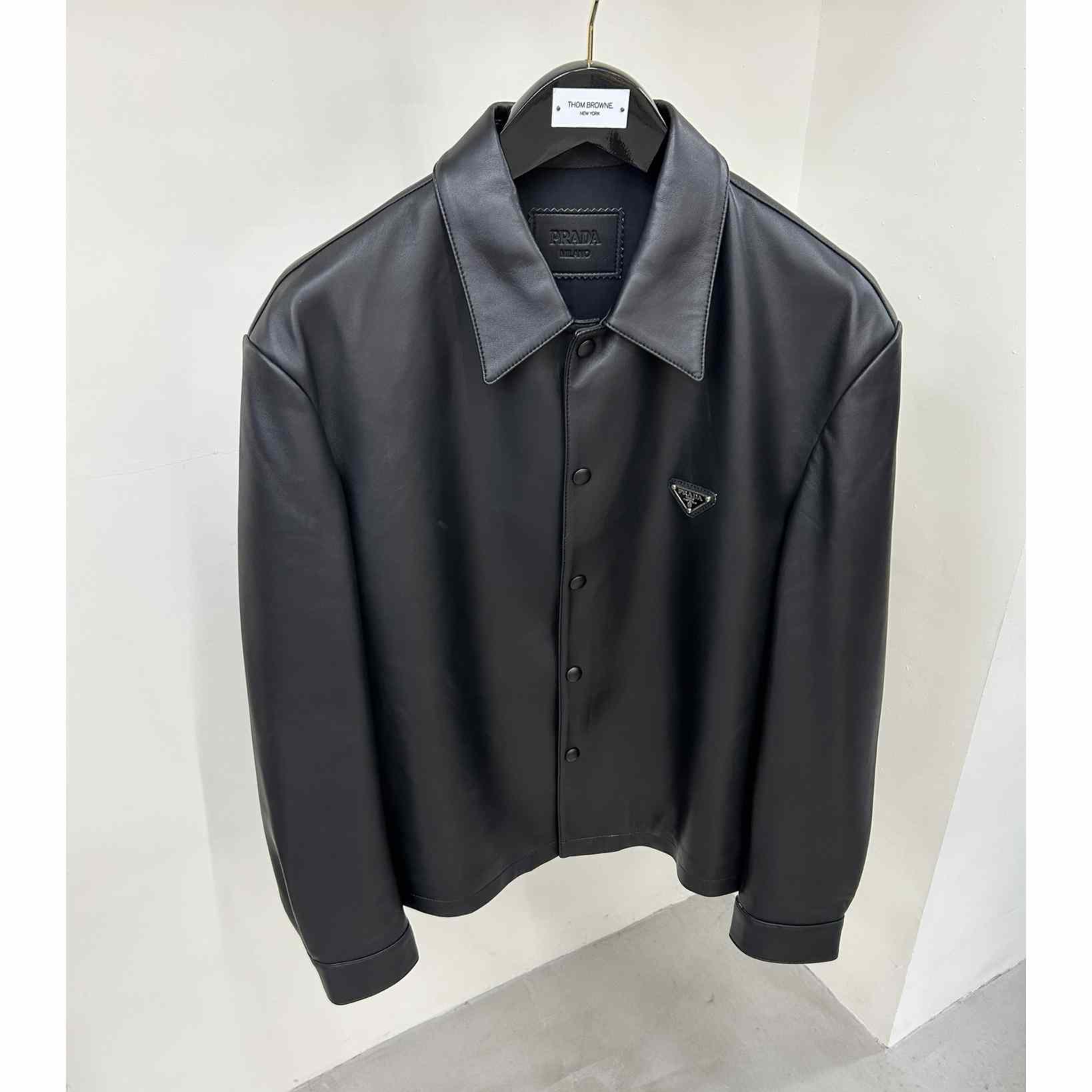 Prada Nappa Leather Shirt - FashionPlug