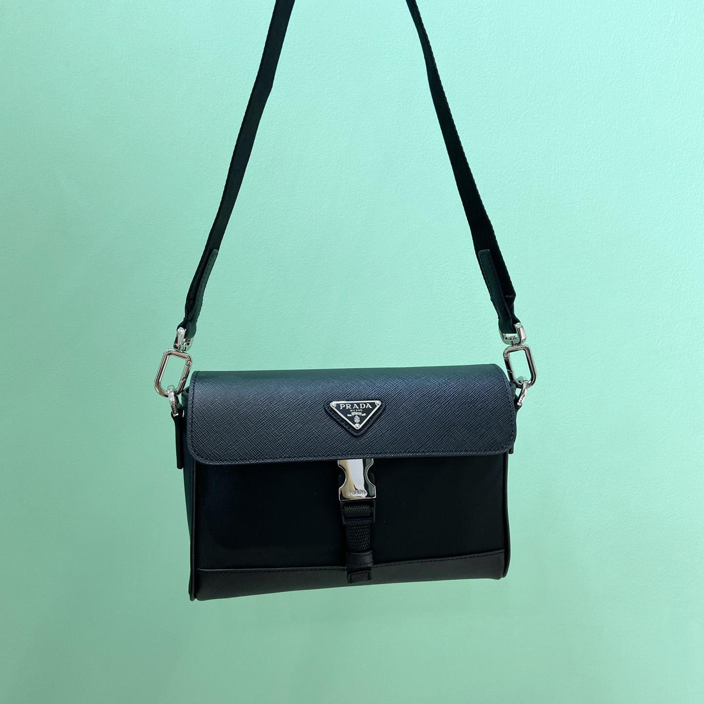 Prada Re-Nylon And Saffiano Shoulder Bag - FashionPlug