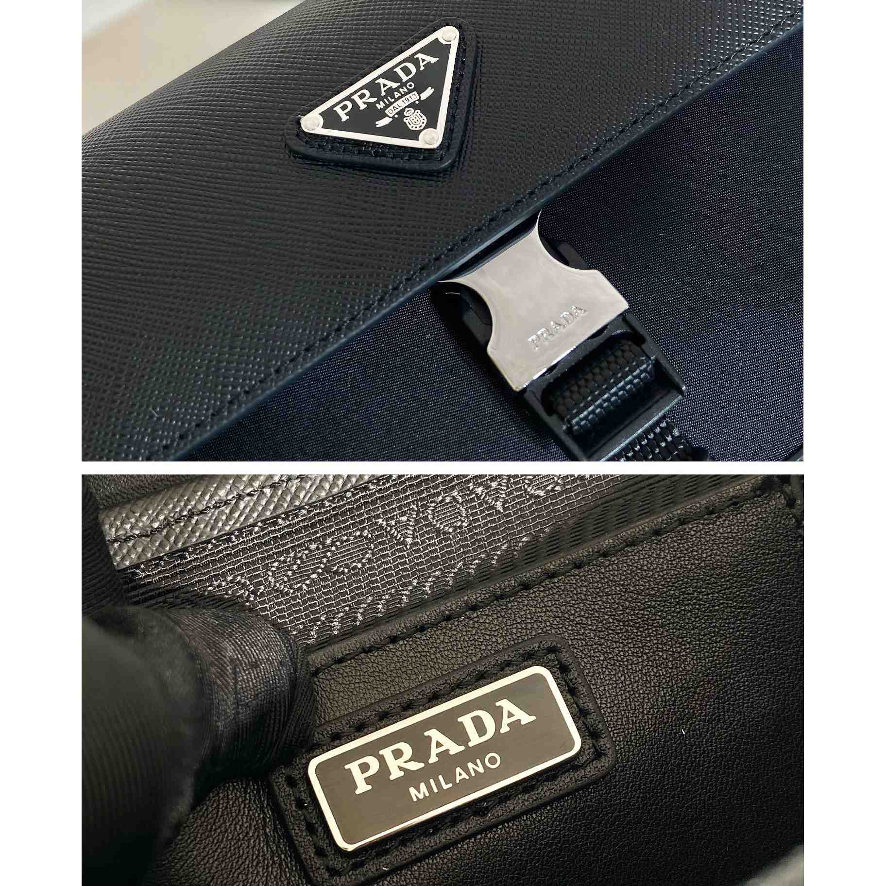 Prada Re-Nylon And Saffiano Shoulder Bag - FashionPlug