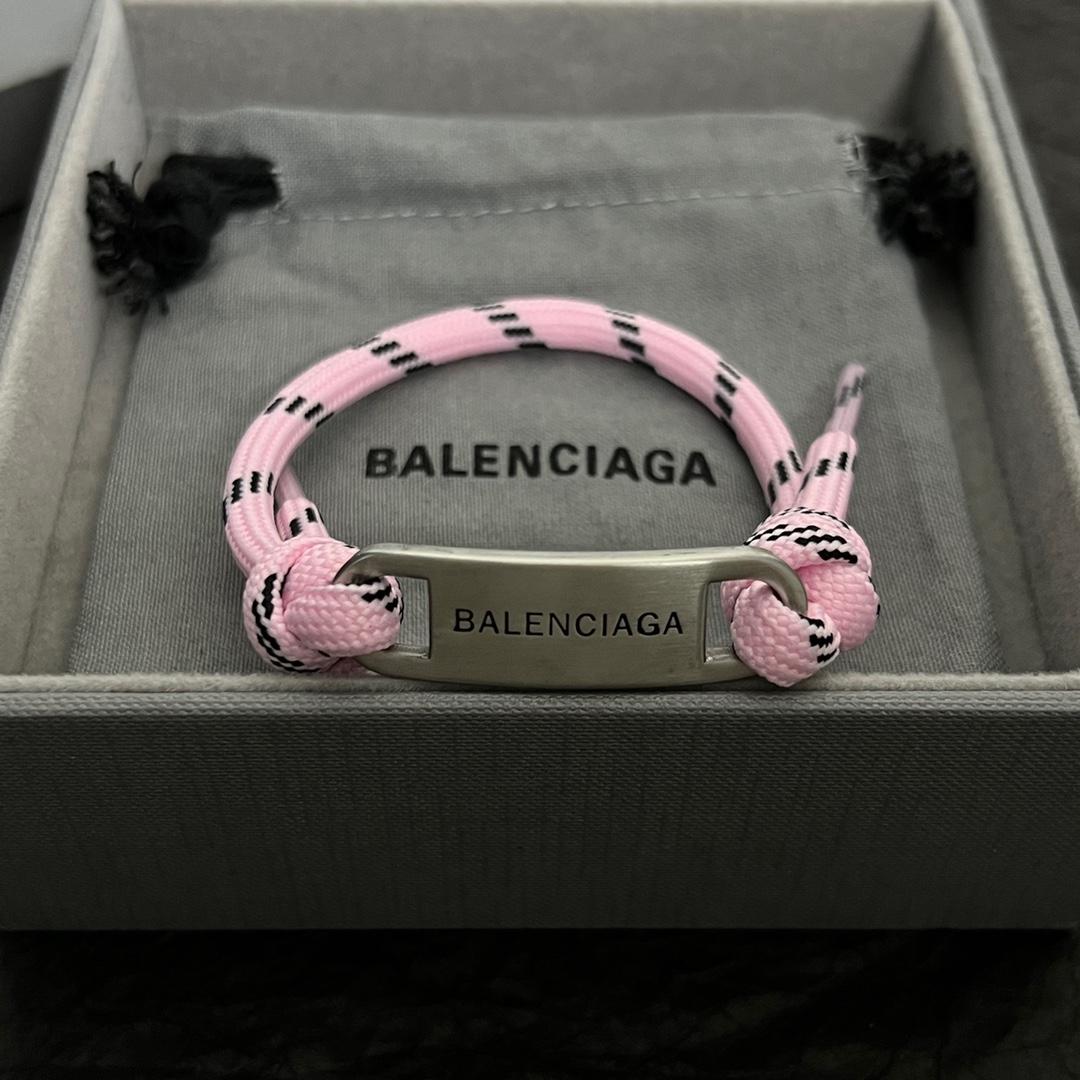 Balenciaga Plate Bracelet in Fluo Pink - FashionPlug