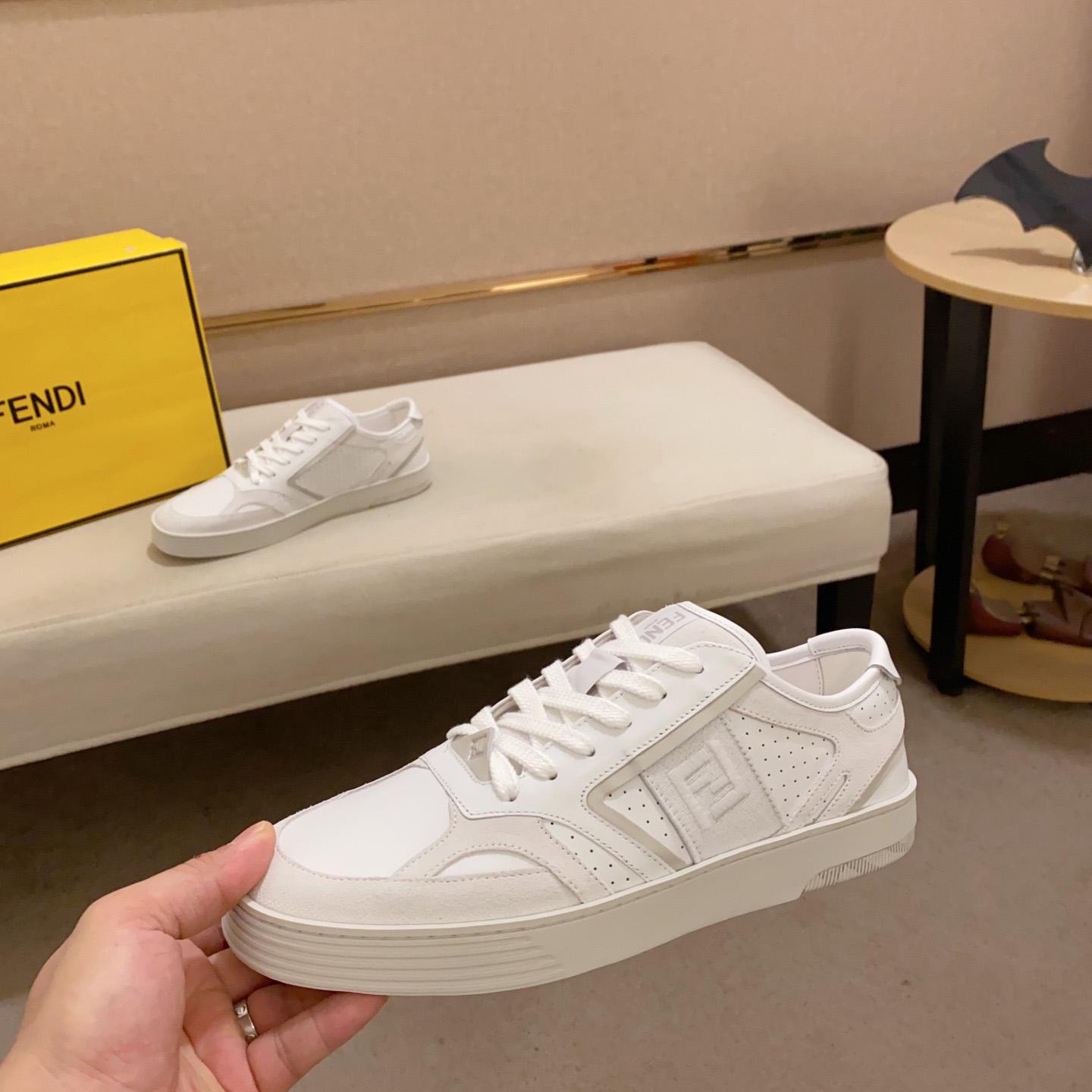 Fendi Step White Leather Low-tops Sneakers - FashionPlug