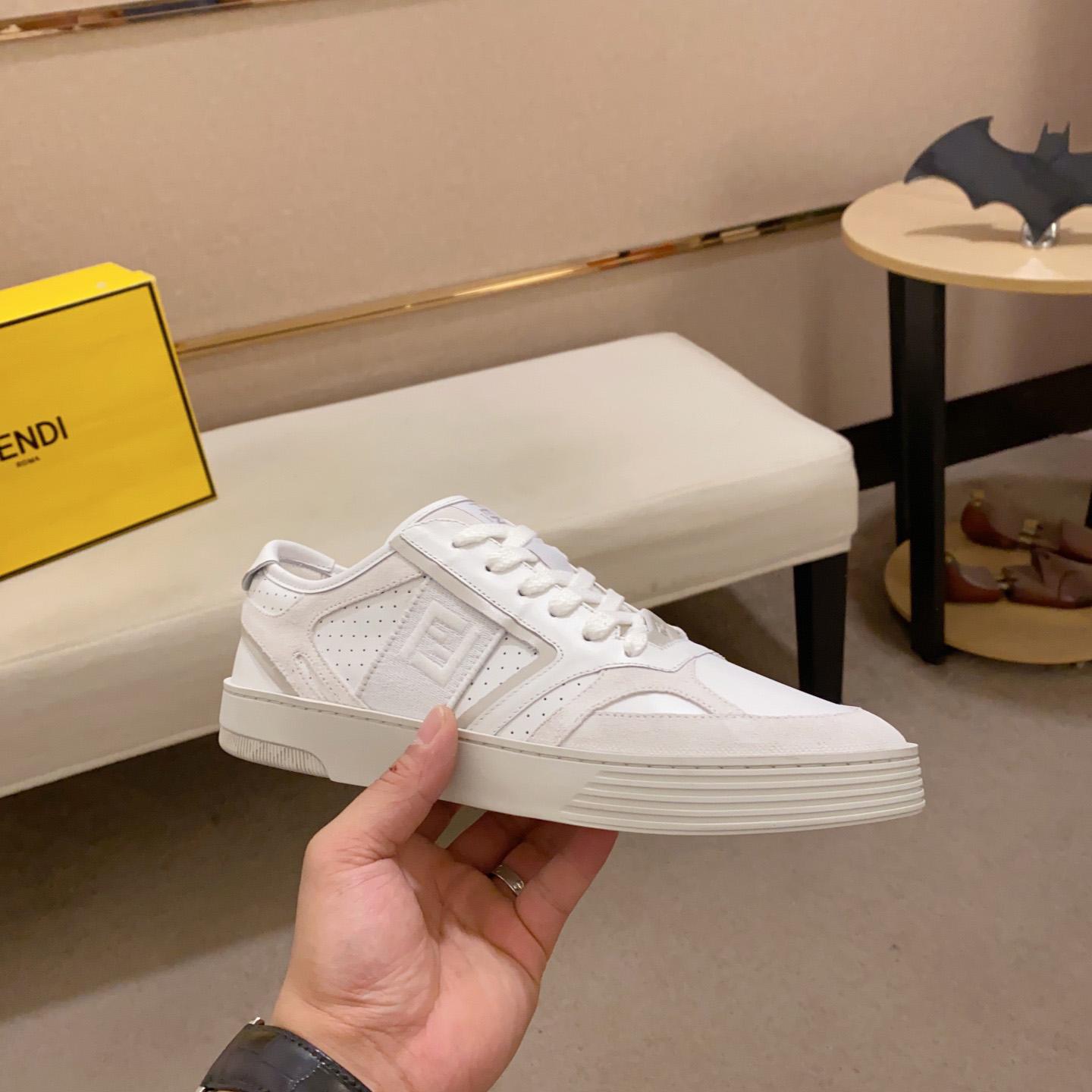 Fendi Step White Leather Low-tops Sneakers - FashionPlug