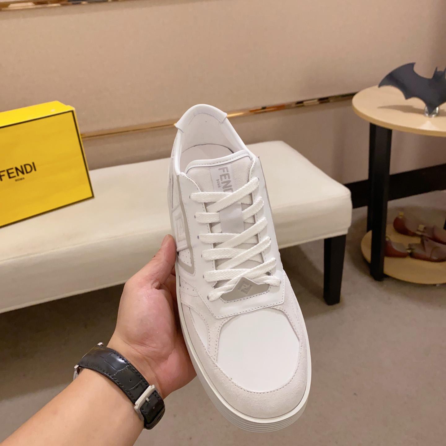 Fendi Step White Leather Low-tops Sneakers - FashionPlug