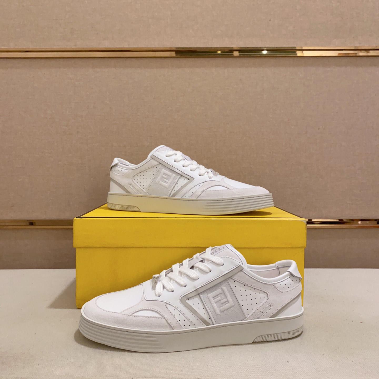 Fendi Step White Leather Low-tops Sneakers - FashionPlug