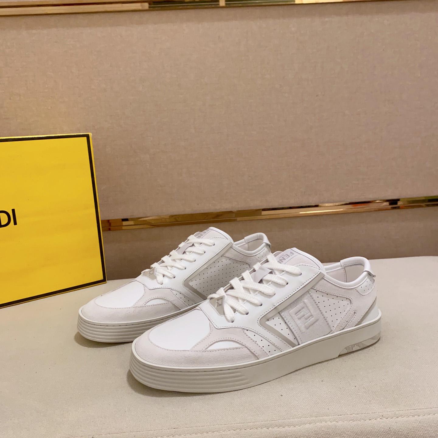 Fendi Step White Leather Low-tops Sneakers - FashionPlug