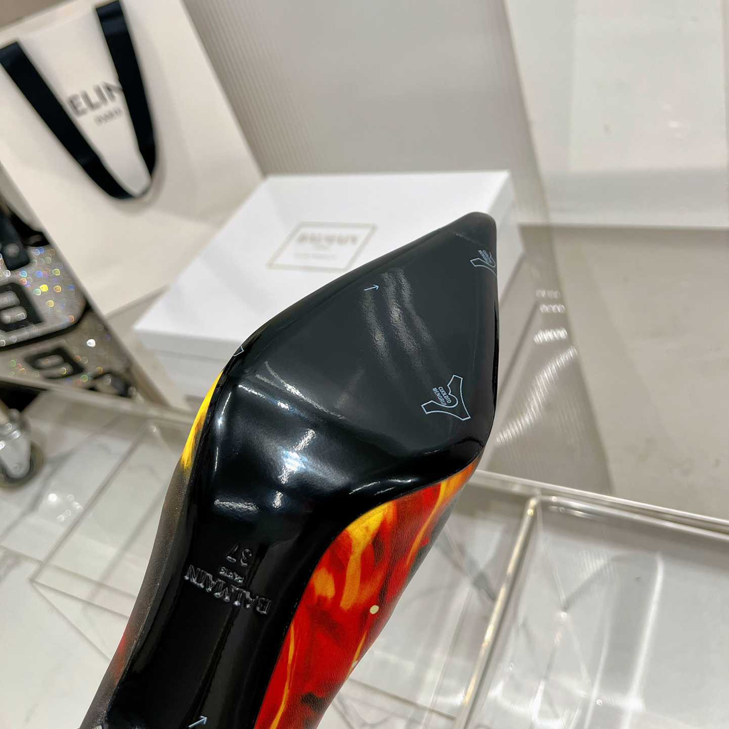 Balmain Uria Ankle Boots In Fire Print Leather - FashionPlug