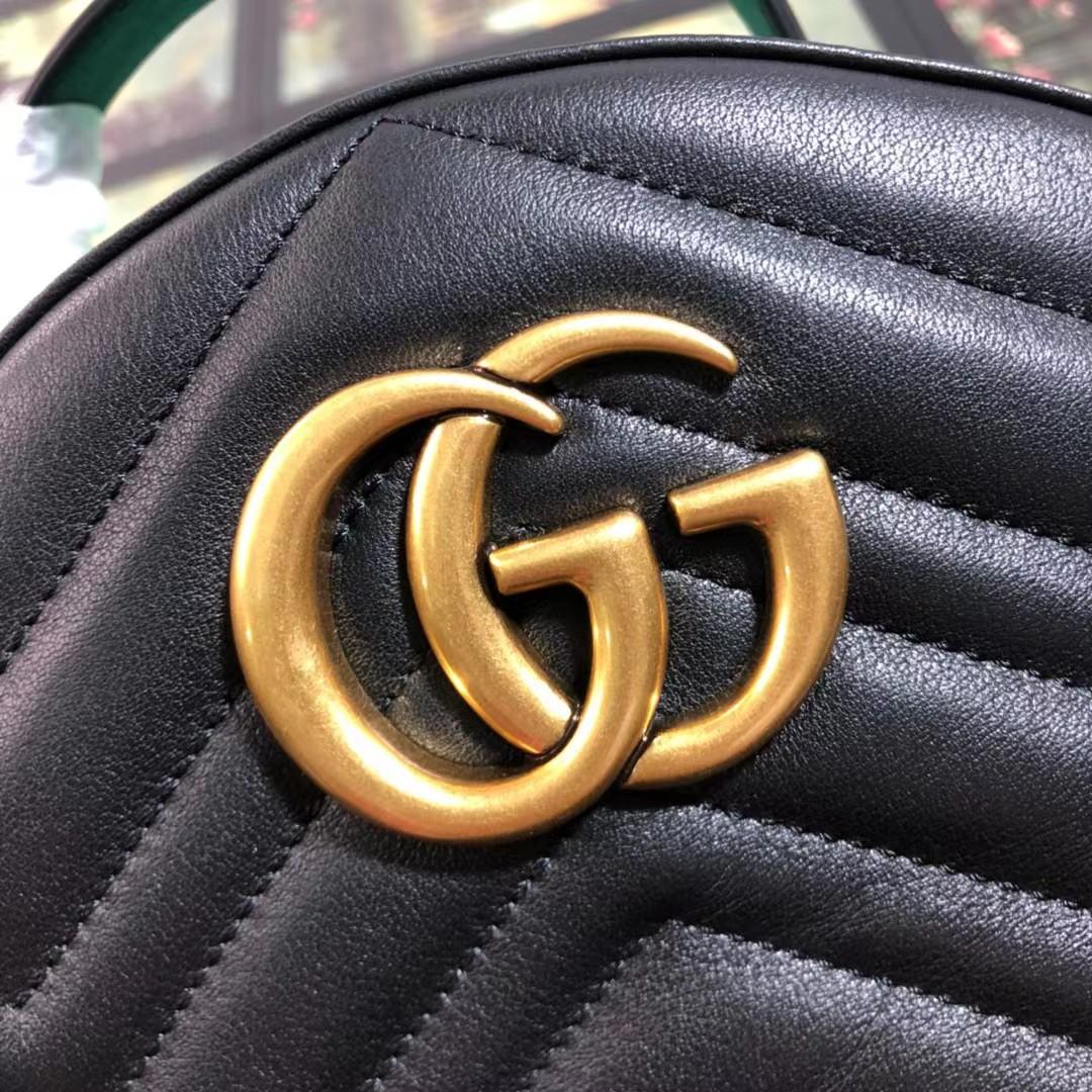Gucci GG Marmont Leather Backpack (22-5-26cm)   476671 - FashionPlug