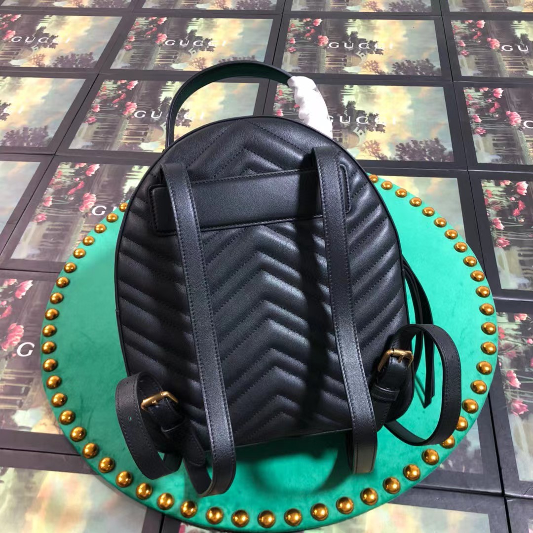 Gucci GG Marmont Leather Backpack (22-5-26cm)   476671 - FashionPlug