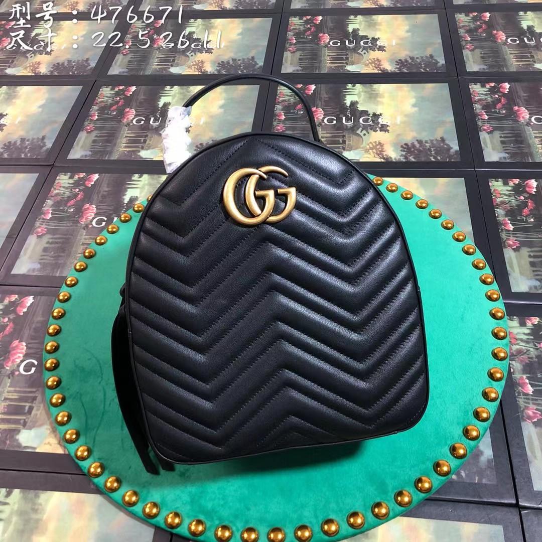 Gucci GG Marmont Leather Backpack (22-5-26cm)   476671 - FashionPlug