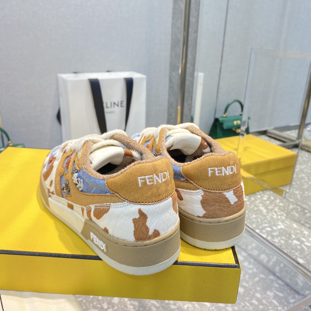 Fendi Match Blue Denim Low-tops Sneakers - FashionPlug