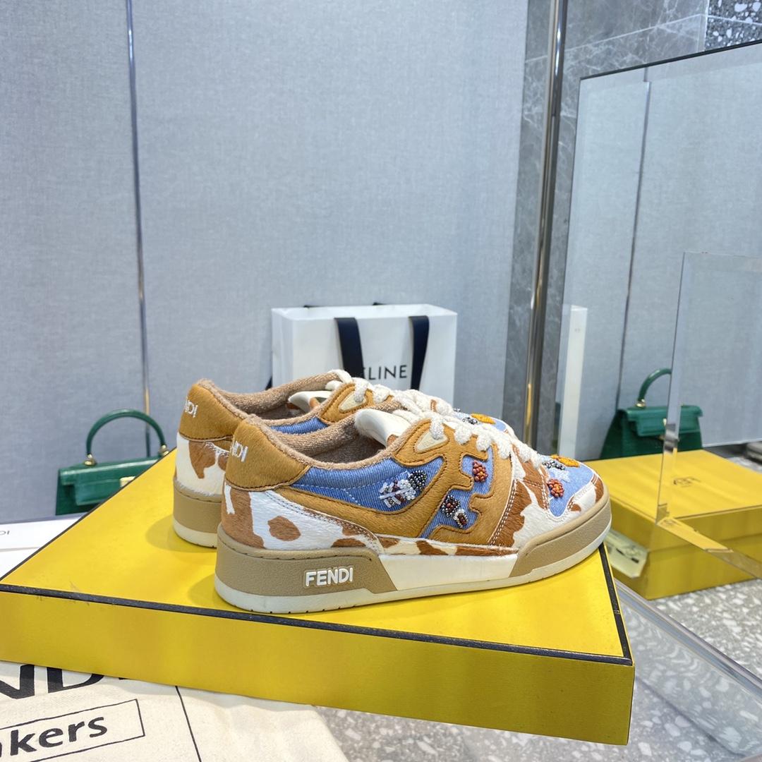 Fendi Match Blue Denim Low-tops Sneakers - FashionPlug