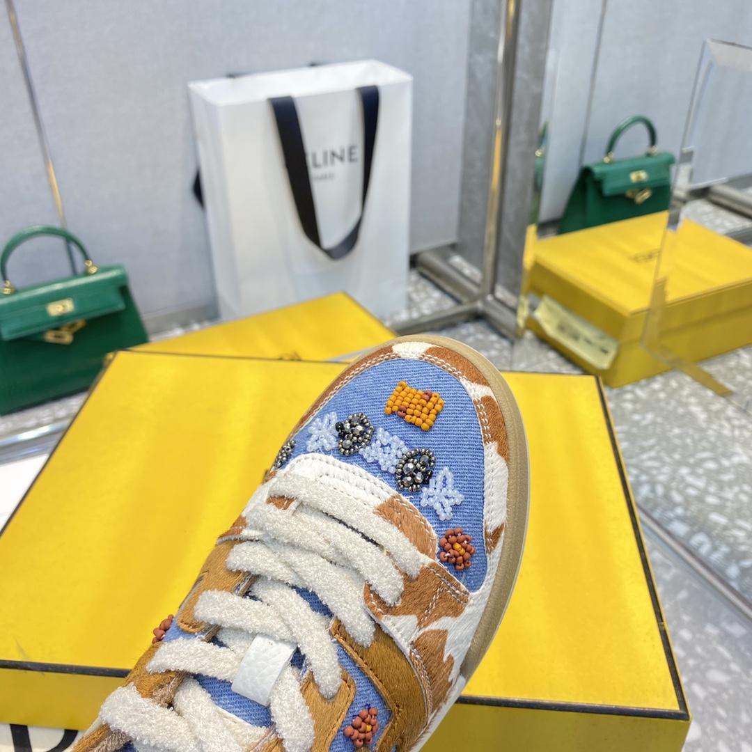 Fendi Match Blue Denim Low-tops Sneakers - FashionPlug