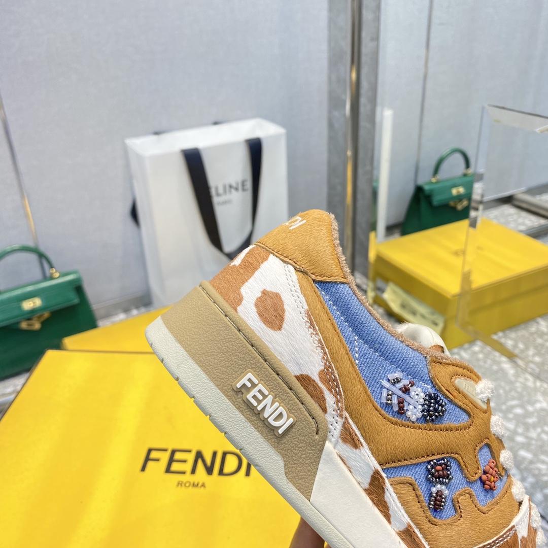 Fendi Match Blue Denim Low-tops Sneakers - FashionPlug