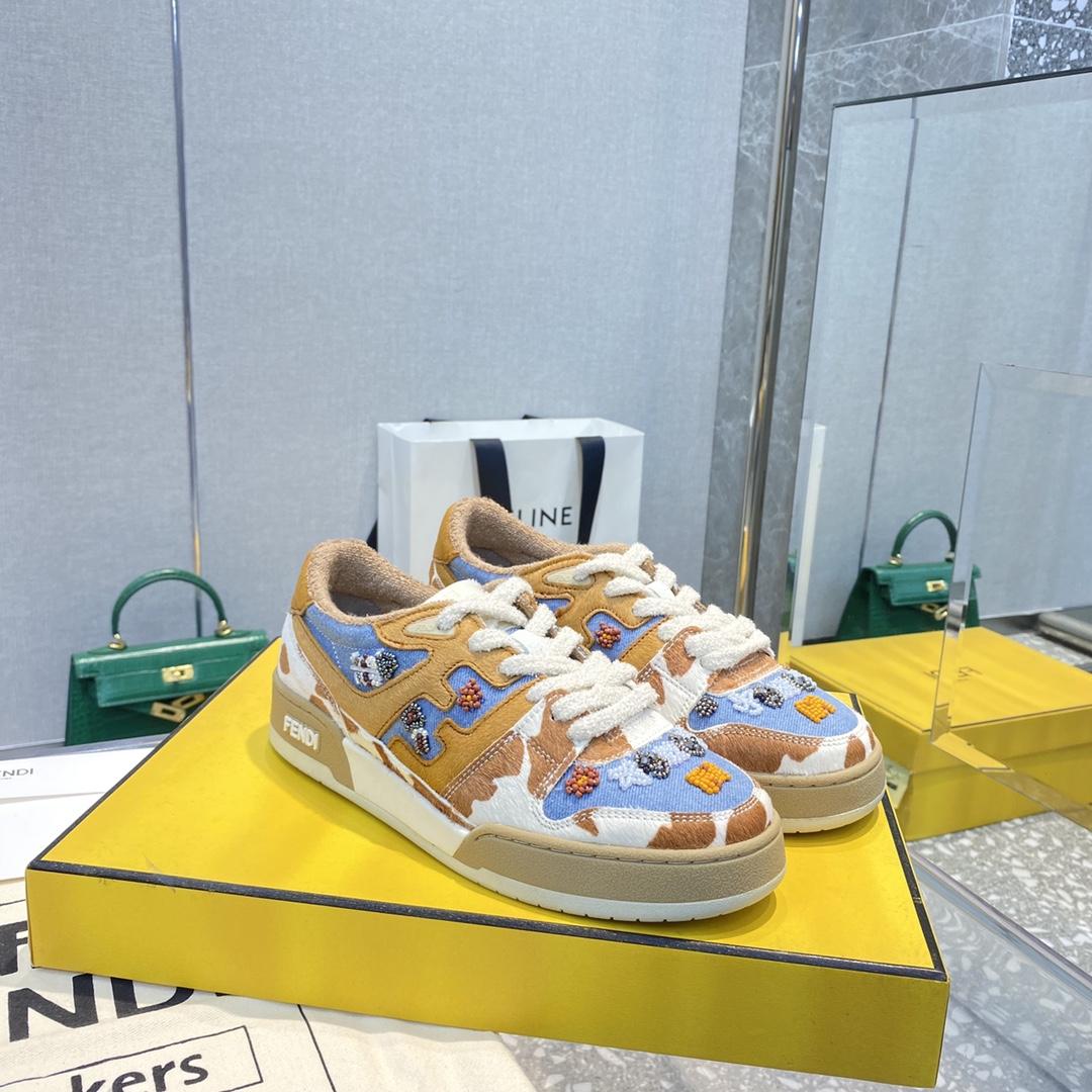 Fendi Match Blue Denim Low-tops Sneakers - FashionPlug