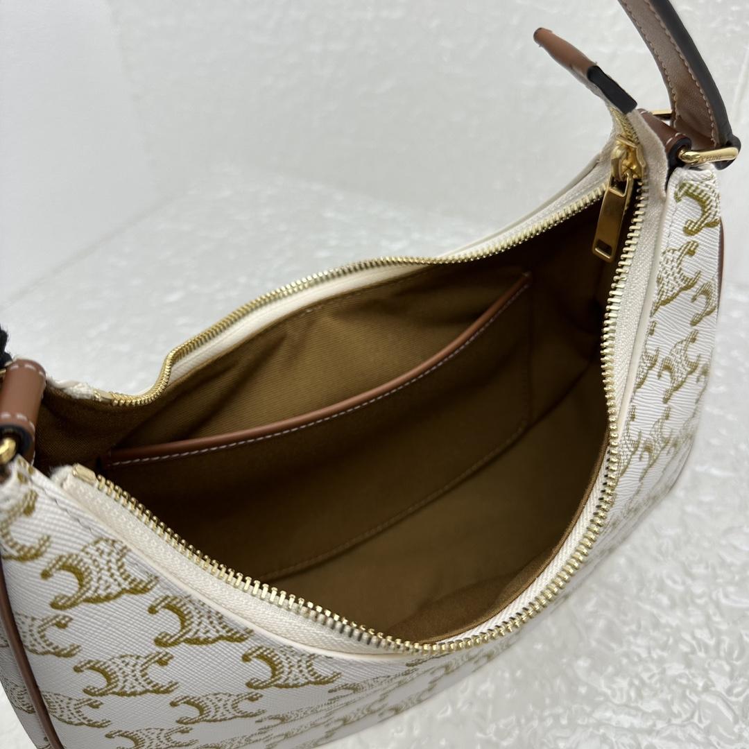 Celine Ava Triomphe Soft Bag In Triomphe Canvas And Calfskin - FashionPlug