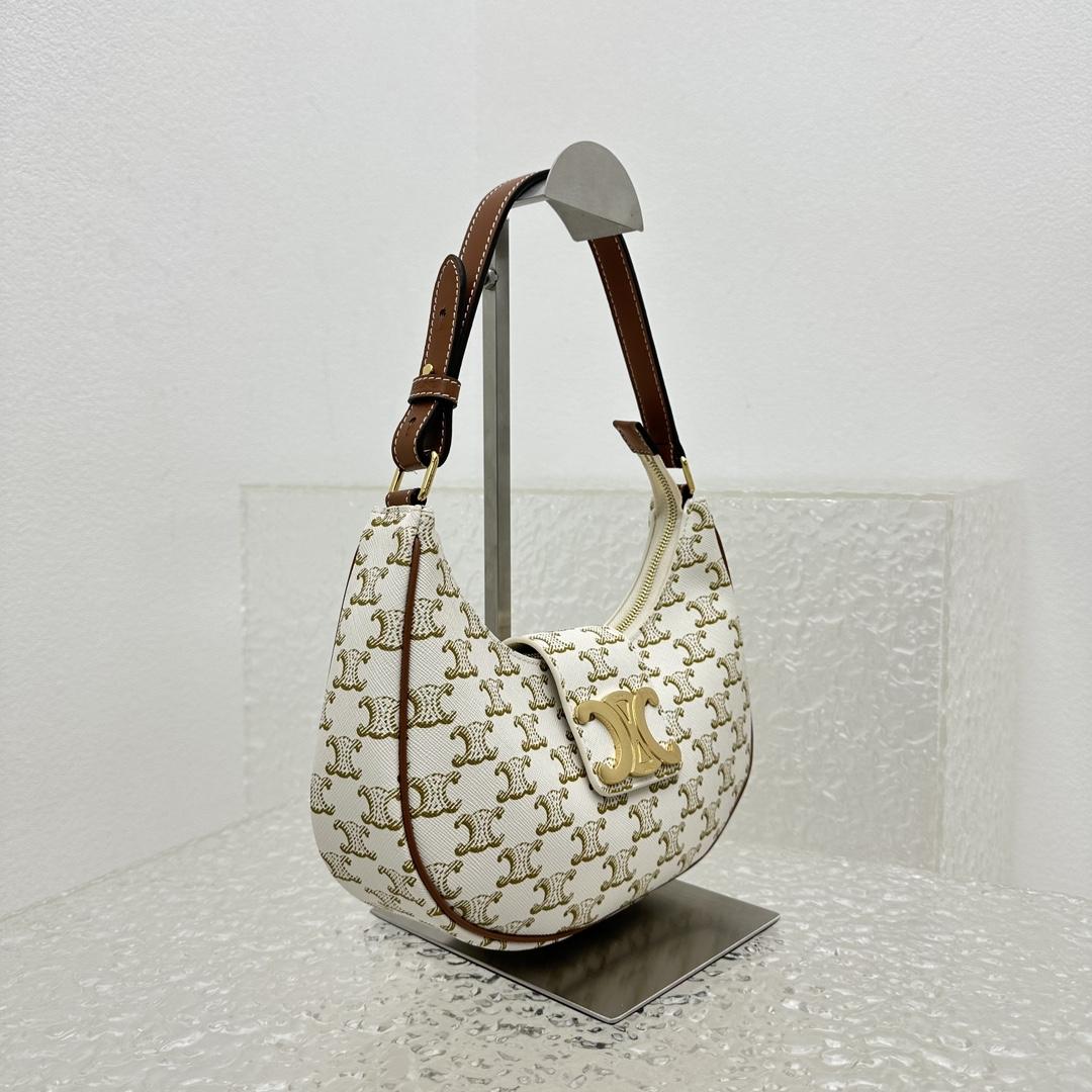 Celine Ava Triomphe Soft Bag In Triomphe Canvas And Calfskin - FashionPlug