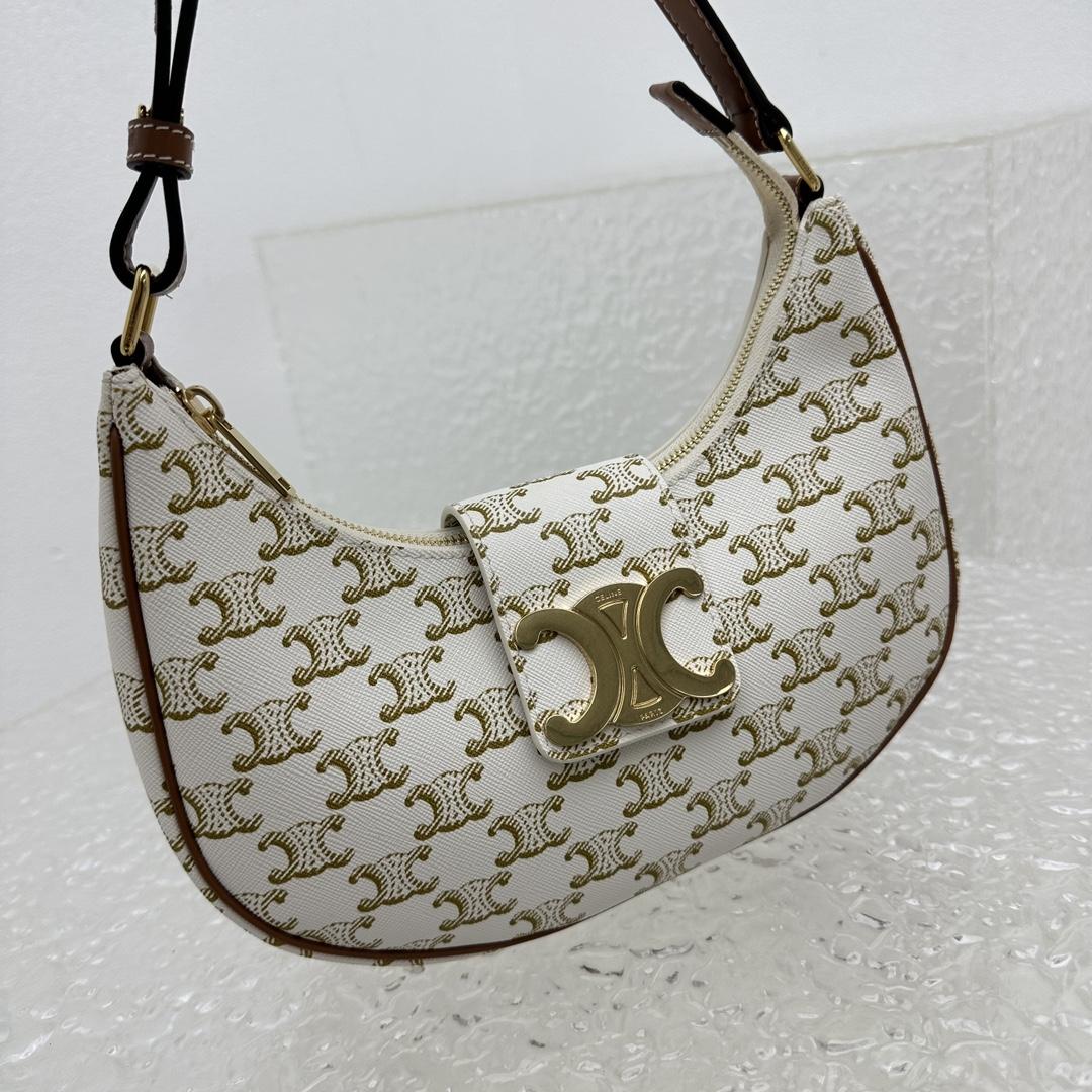 Celine Ava Triomphe Soft Bag In Triomphe Canvas And Calfskin - FashionPlug