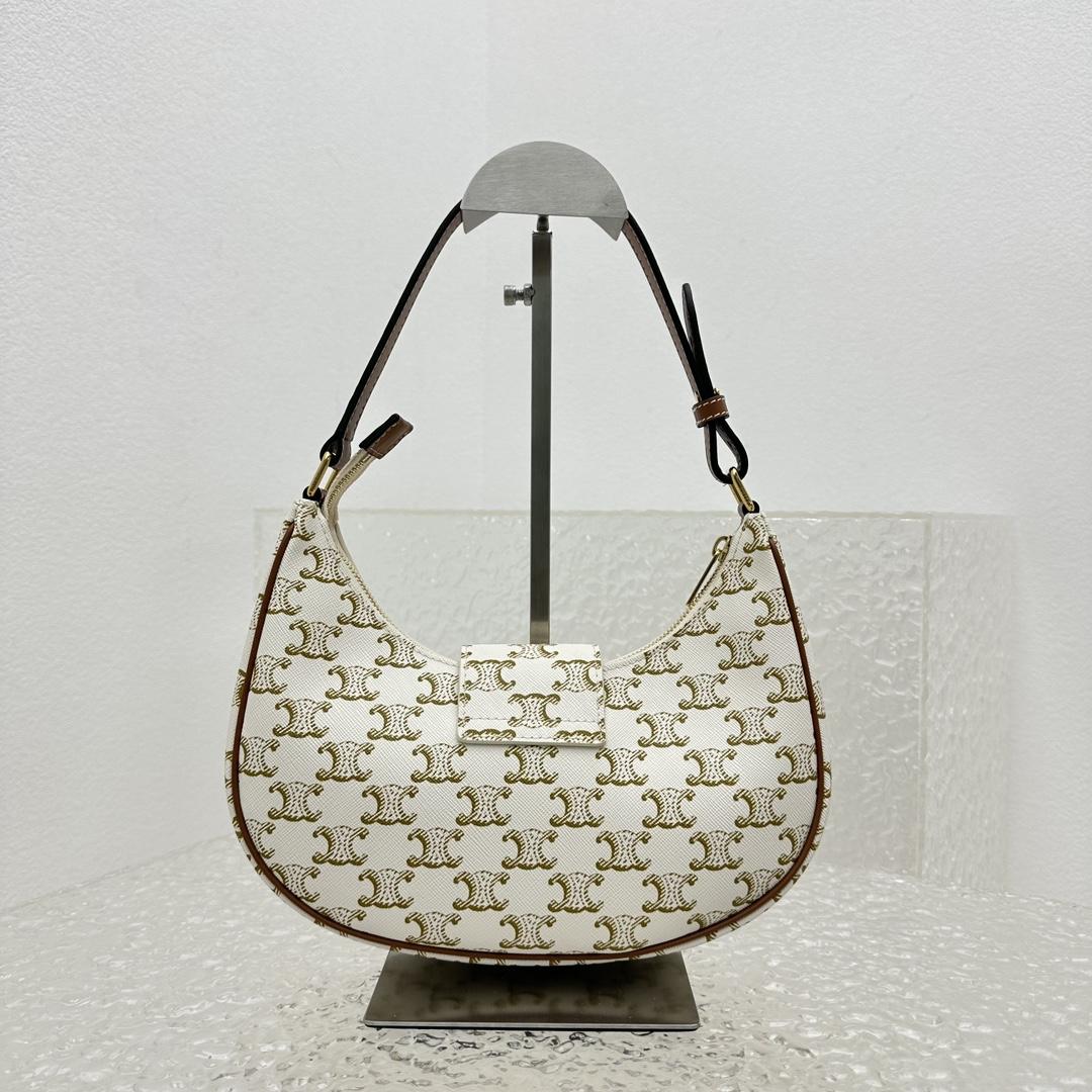 Celine Ava Triomphe Soft Bag In Triomphe Canvas And Calfskin - FashionPlug