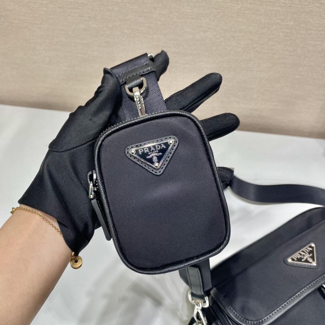 Prada Re-Nylon Saffiano Leather Shoulder Bag ( 22-16-5cm) - FashionPlug