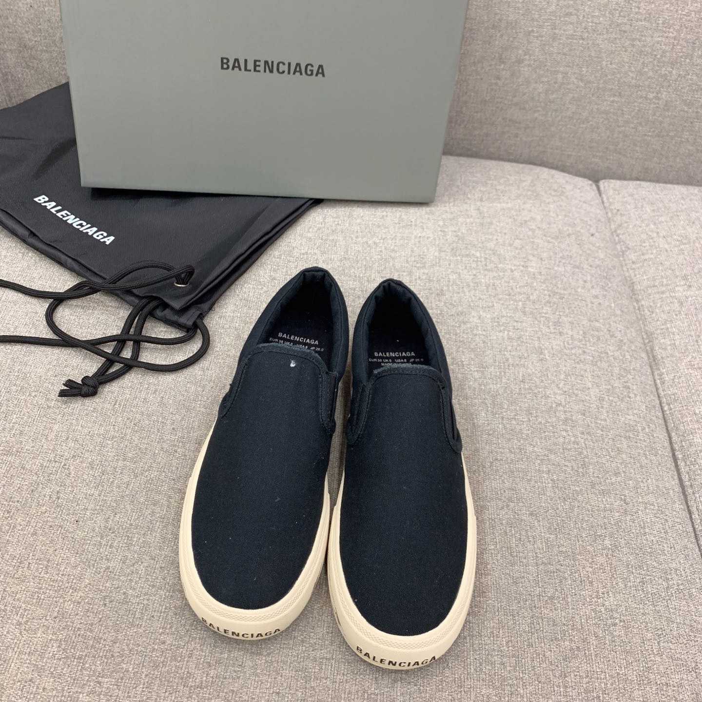 Balenciaga Paris Slip On Graffiti Sneaker In Black - FashionPlug